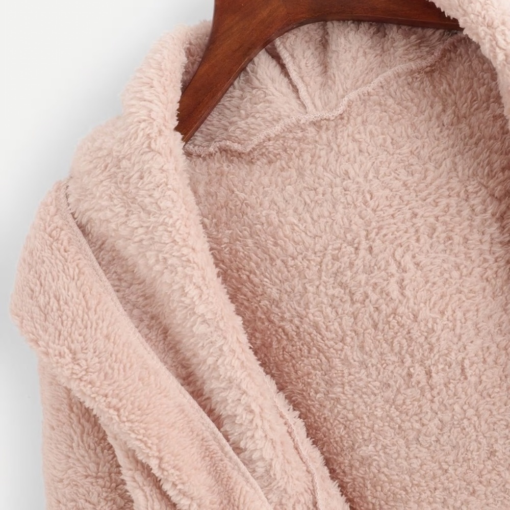 Blush Pink Teddy Outerwear Jacket - Picture 3 of 3